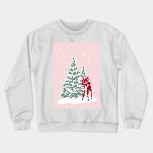 Vintage Christmas Tree Cookies with Baby Deer Cake Decoration Crewneck Sweatshirt